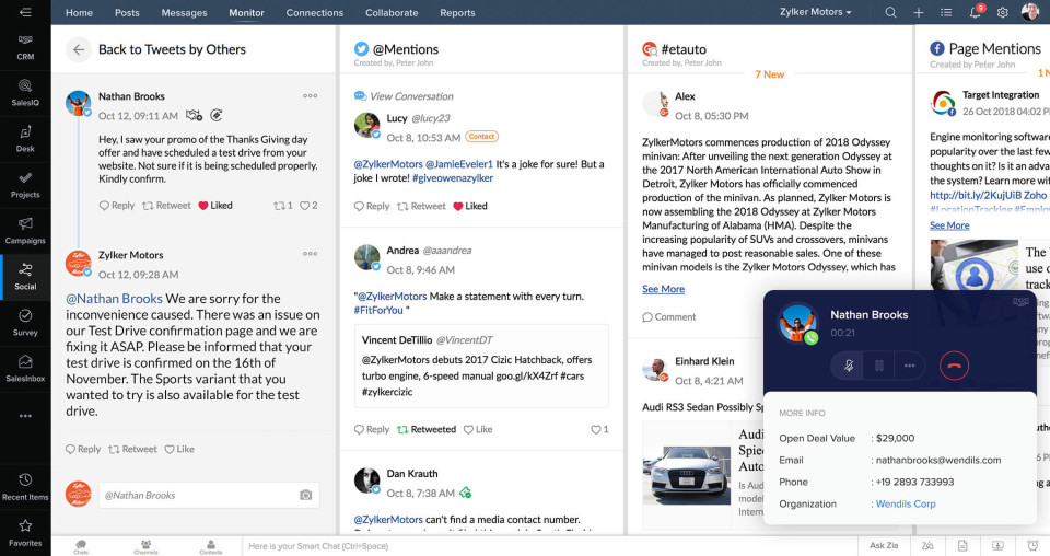 screenshot of Zoho CRM Plus